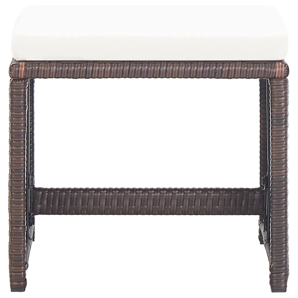 Set da Pranzo da Giardino 17 pz con Cuscini Polyrattan Marrone cod mxl 38888