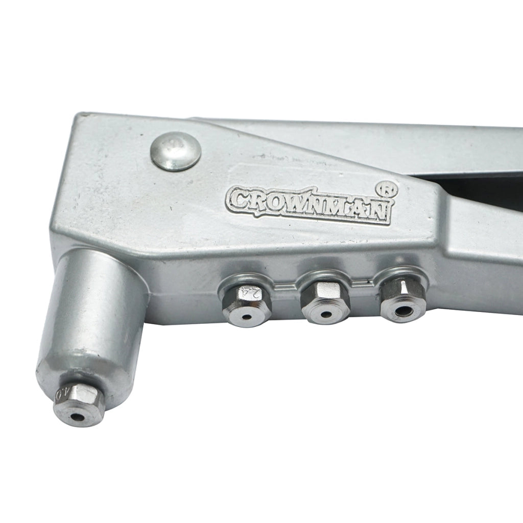 Pinza per rivetti in alluminio, lunghezza 260 mm, con 4 teste intercambiabili (2.4, 3.2, 4.0, 4.8 mm), professionale, Crownman
