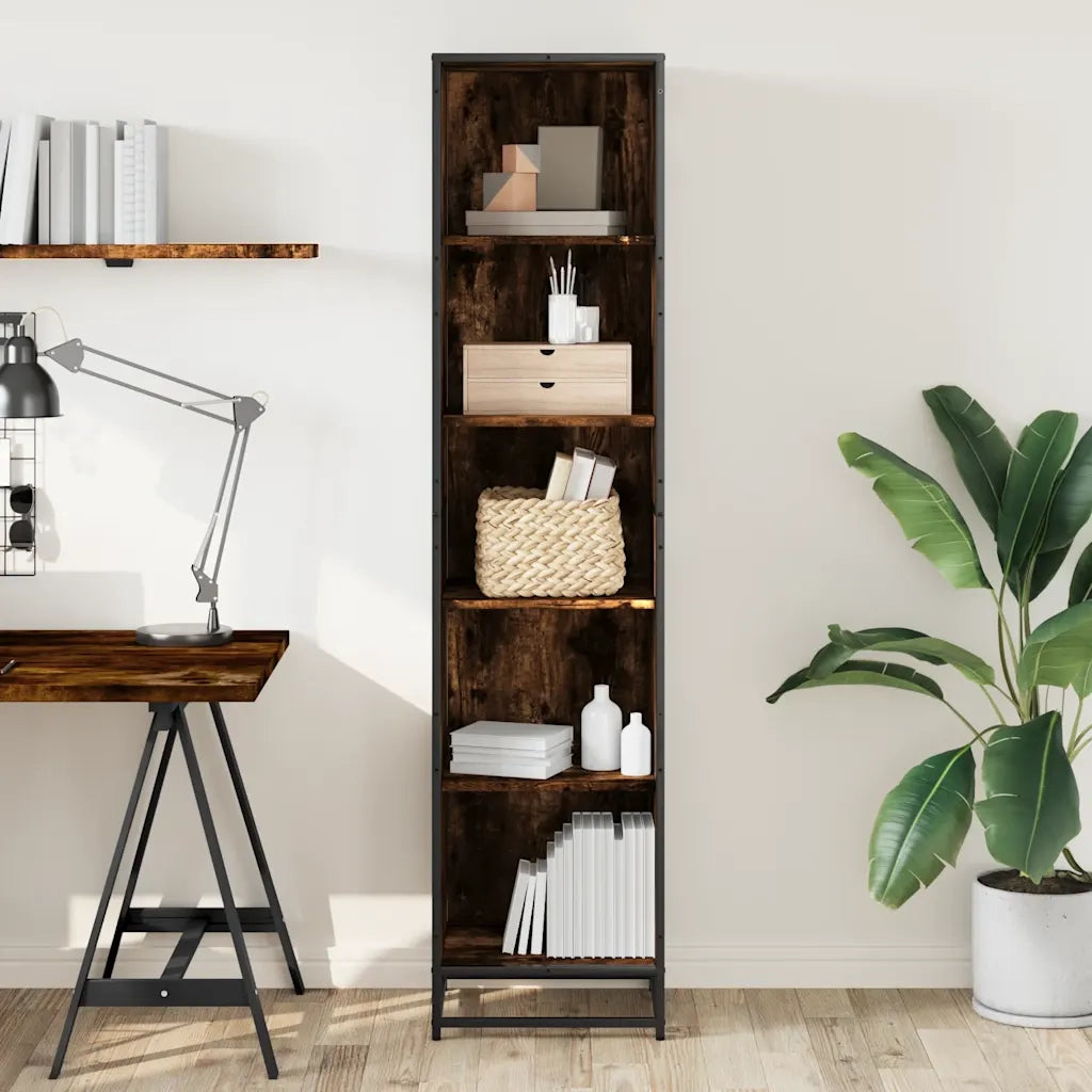 Libreria Rovere Fumo 40x35x170,5 cm in Legno Multistrato 849141