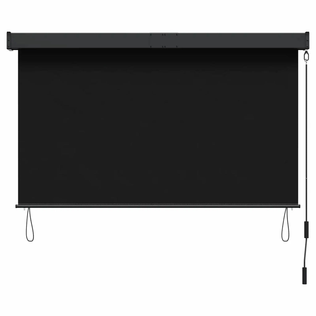 Tenda a rullo Nero 120 x 250 cm Tessuto e Alluminio