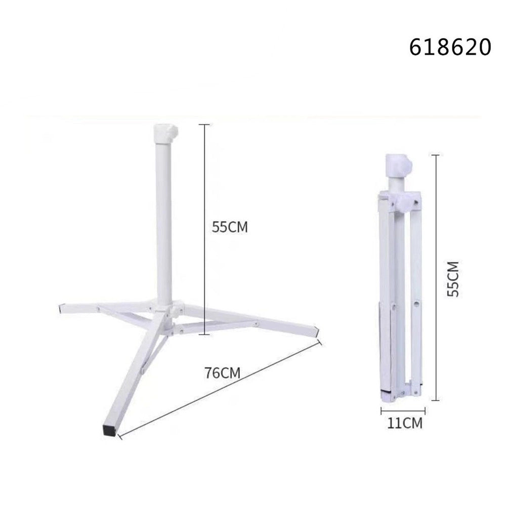 Trade Shop - Base Per Ombrellone Da Esterno Supporto Richiudibile A 3 Gambe Bianco 55x76cm 618620 -