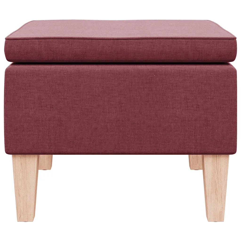 Poggiapiedi con Gambe in Legno Rosso Vino in Tessuto cod mxl 42956