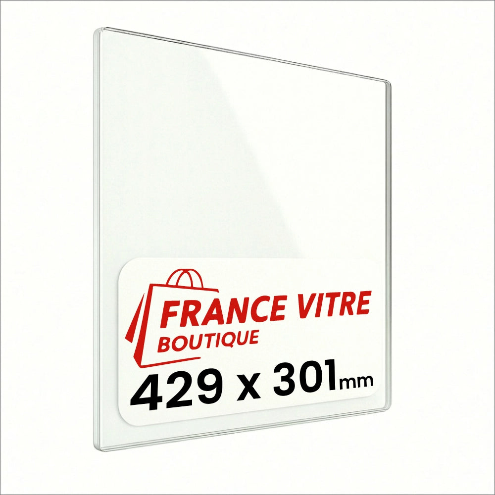 429 x 301 x 4 mm - Vetro per stufa a legna - vetro camino di ricambio - vetro per caminetto resistente al fuoco - France Vitre