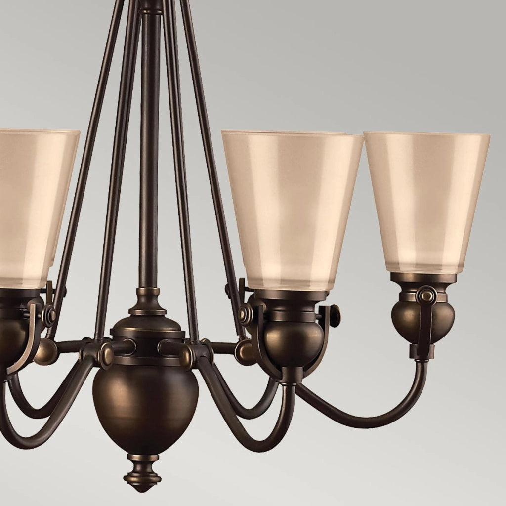 Lampadario antico bronzo Mayflower 6xE27 60W Hinkley