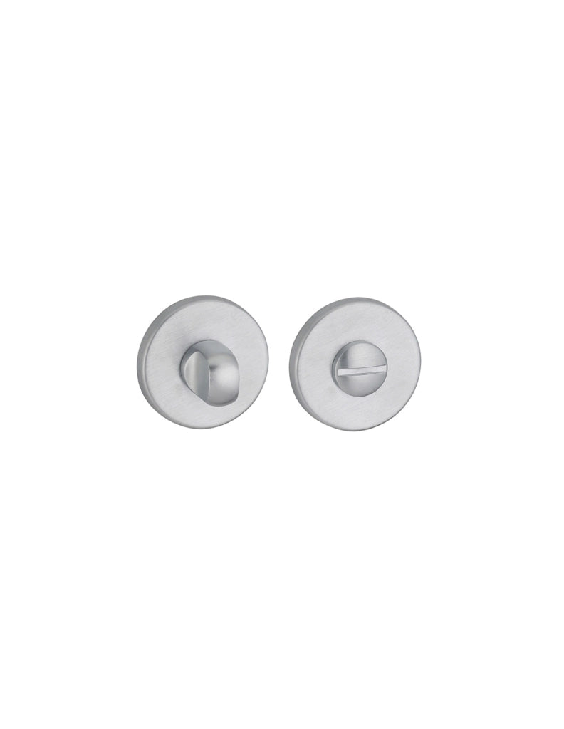 Coppia di rosette tonde Ø 50 mm con chiusura WC, cromo satinato – THIRARD