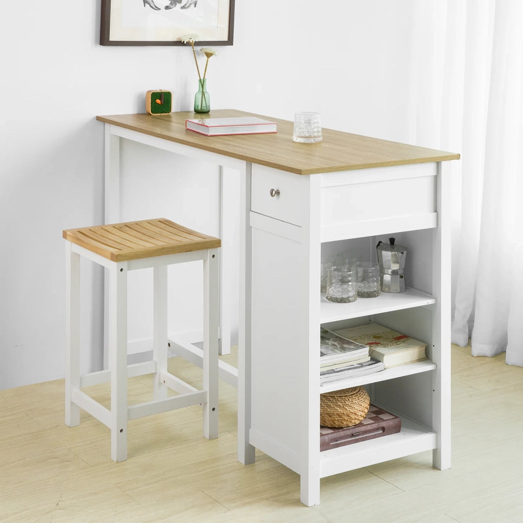 Penisola Cucina Tavolo Alto Bar in Legno Lunghezza: 120 cm profonditĂ : 55 cm Altezza: 90 cm Bianco FWT64-WN
