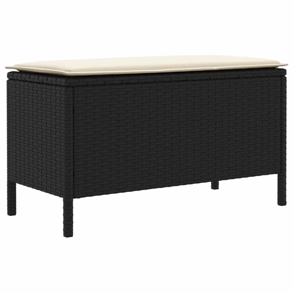 Sedia da giardino-Poggiapiedi da Giardino Nero e Crema 80 x 38 x 45 cm