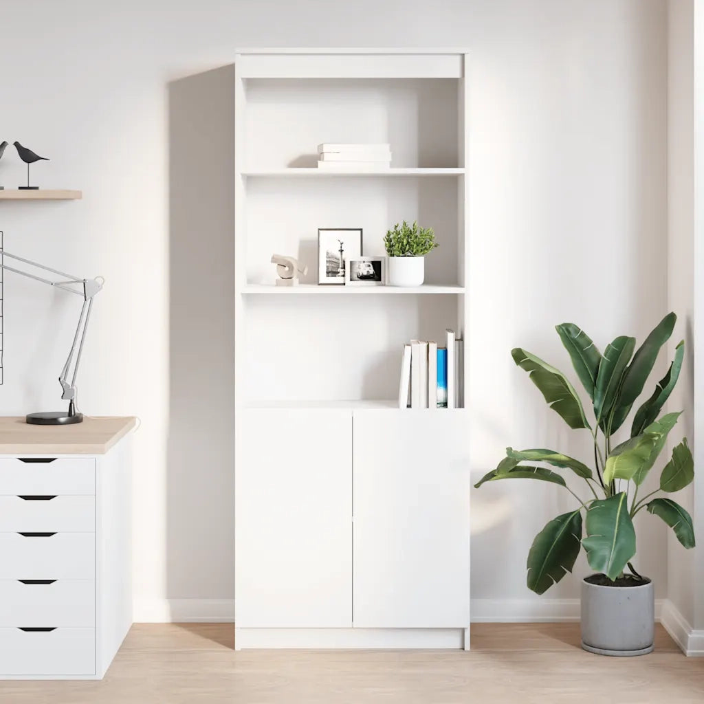 Credenza | Madia | Buffet da pranzo | Armadio da pranzo Bianca 70x35x180 cm in Legno Multistrato