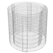 Gabbione rotondo per pietre cestino metallico per pietre maglia fine 2,5 x 10 cm acciaio zincato antiruggine 90 x 80 cm (diametro x altezza) per pietre da 10 cm decorazione da giardino argento 12_0001927