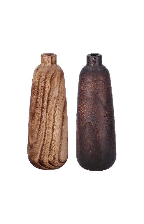 1 Pezzo Vaso Decorativo Casa in Legno Henry 15 x 44 cm 2 Colori