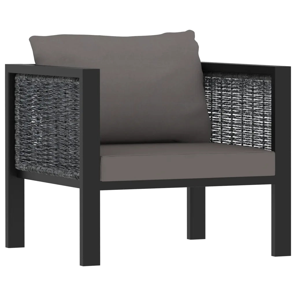 Set Divani da Giardino 6 pz con Cuscini in Polyrattan Antracite cod mxl 36636