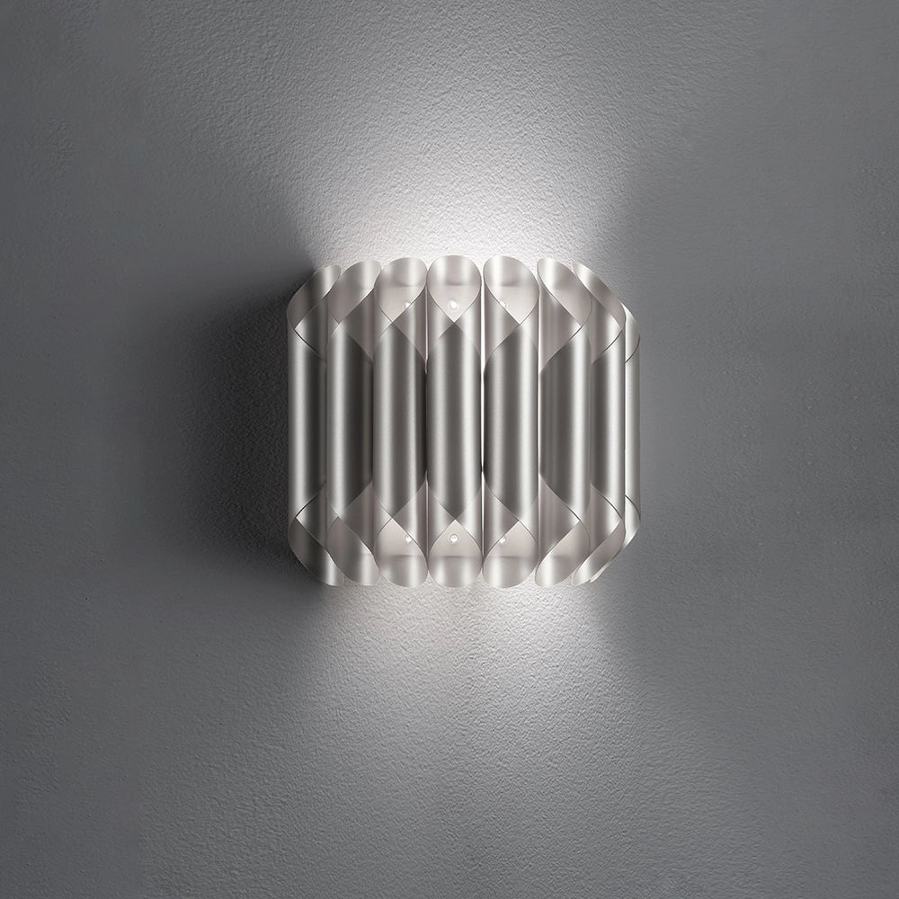 Applique Moderna 1 Luce Louise In Polilux Silver Con Cavo Made In Italy