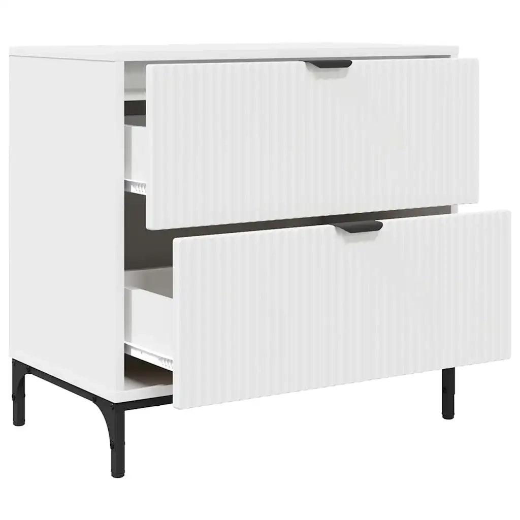 Comodino-Tavolino da notte Bianco 63.5 x 36 x 61 cm Legno multistrato