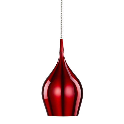 Lampadario Contemporaneo Vibrante Alluminio Rosso 1 LuceE14