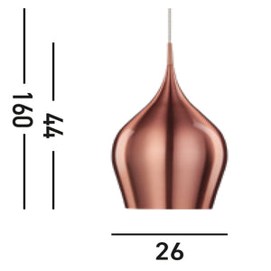 Sospensione Contemporanea Vibrante Alluminio Rosa 1 Luce E27
