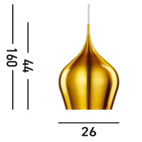 Sospensione Contemporanea Vibrante Alluminio Oro 1 Luce E27