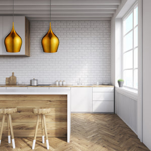 Sospensione Contemporanea Vibrante Alluminio Oro 1 Luce E27