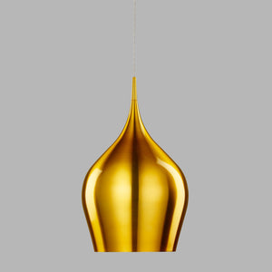 Sospensione Contemporanea Vibrante Alluminio Oro 1 Luce E27