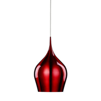 Sospensione Contemporanea Vibrante Alluminio Rosso 1 Luce E27