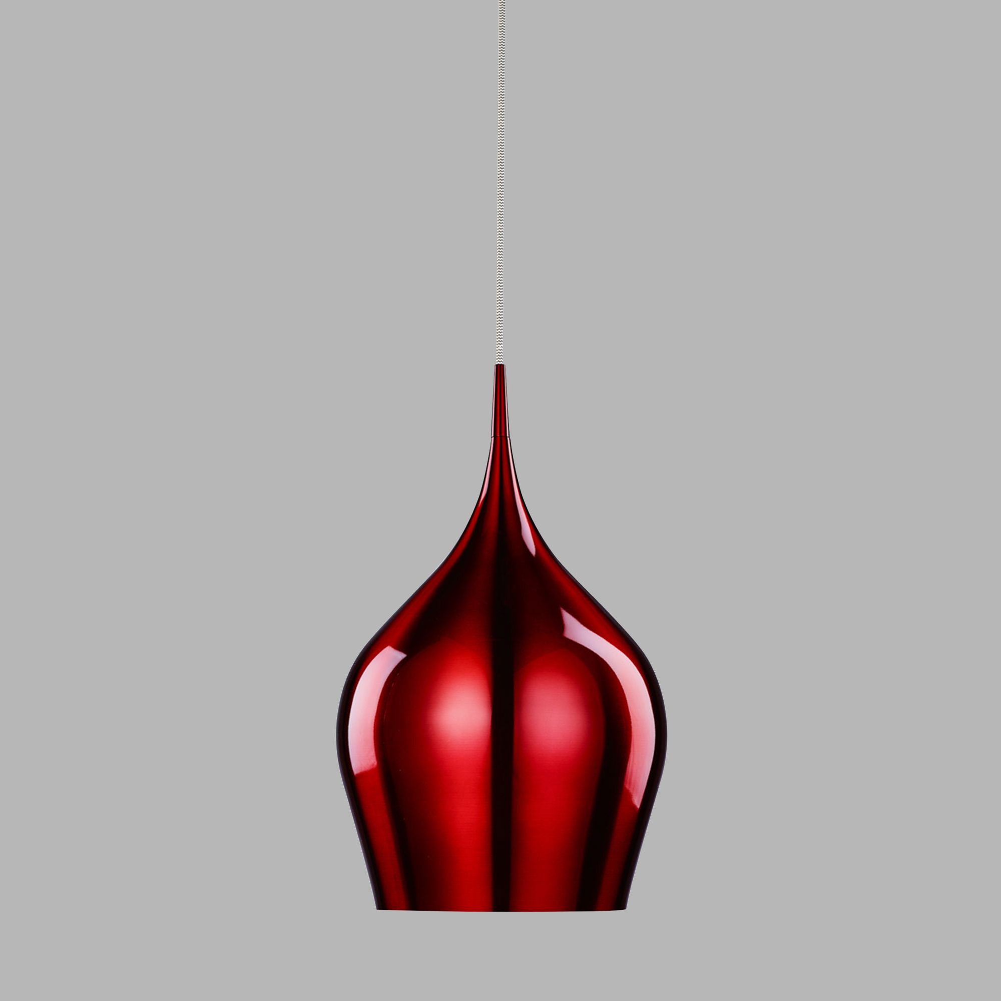 Sospensione Contemporanea Vibrante Alluminio Rosso 1 Luce E27