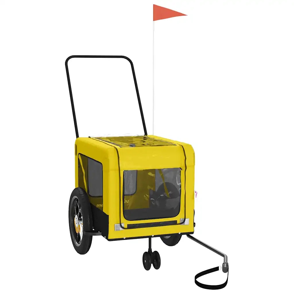 Rimorchio da Bici per Animali Giallo e Nero Oxford e Ferro CFW5434241