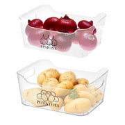 Set di conservazione per patate da 2 contenitori per patate, contenitori per cipolle, contenitori per verdure, per conservazione BPA-free di verdure e frutta in cucina, contenitore per patate per la conservazione, plastica trasparente