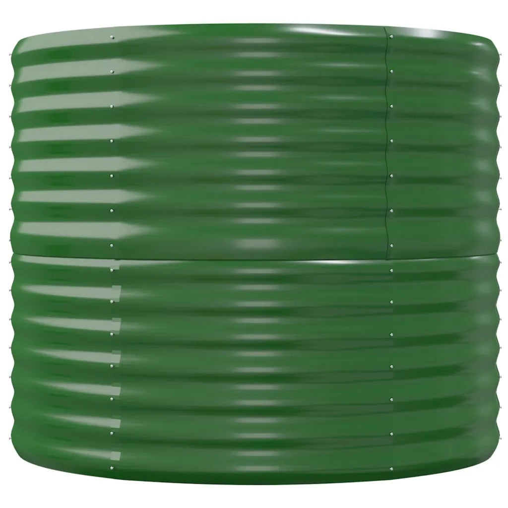 Aiuola ovale rialzata per ampi spazi esterni 152 x 80 x 68 cm in acciaio zincato verde 02_0046571