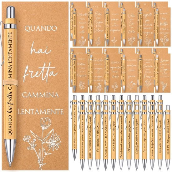 Penne per appunti 48 pezzi - Idee ispiratrici - Etichette da annotazione motivanti - Inchiostro ecorientato - Penna con pulsante - Ideale per studenti - Scrittura e annotazione