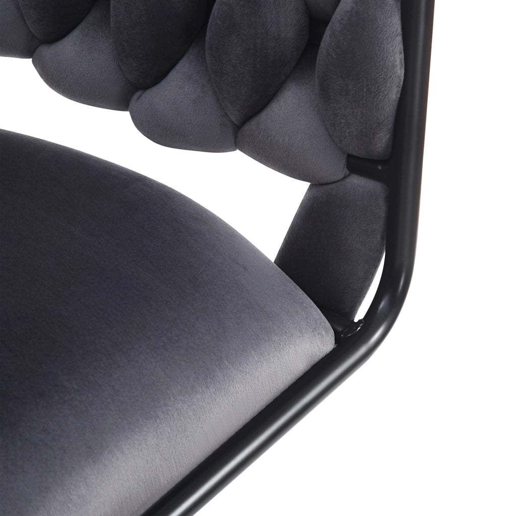 Sedie da Pranzo in Velluto con Gambe in Metallo ¨C Xylo ¨C Grigio, Set 2 Pezzi