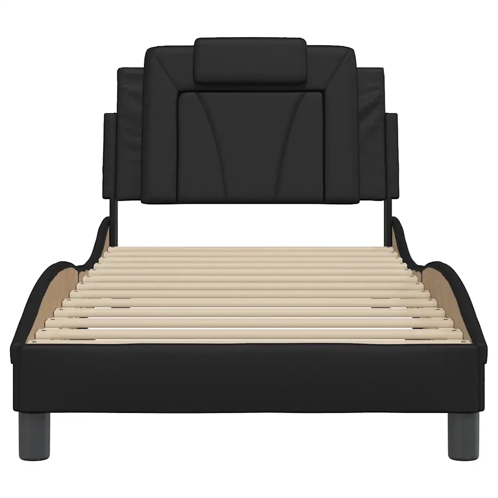 Giroletto Viana senza Materasso Nero 90x200 cm in Similpelle 3208068