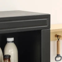 Credenza Cucina in Legno con Ripiani e Armadietto 2 Ante con Mensole Regolabili, 74.6x35.5x182.5cm