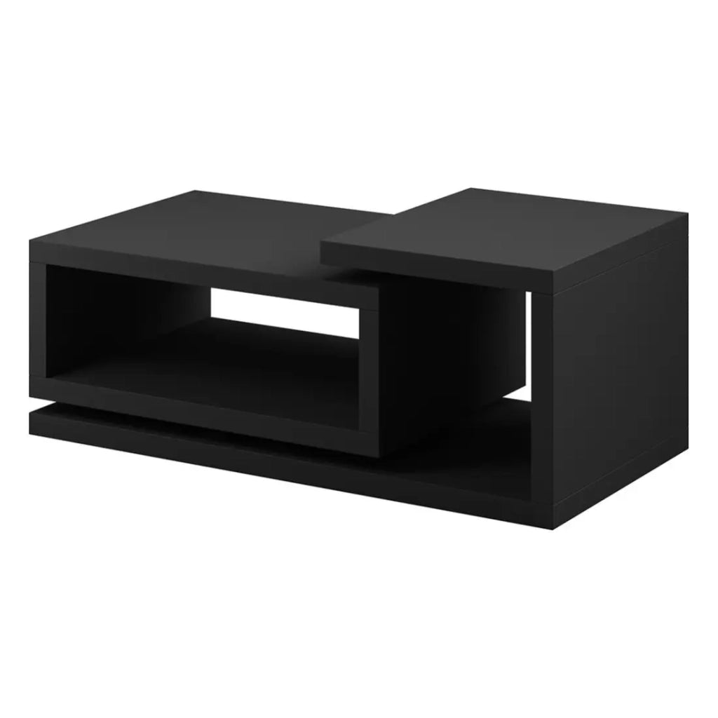 Tavolino da caffè design della collezione BERGAMO. Colore nero super opaco, stile design.