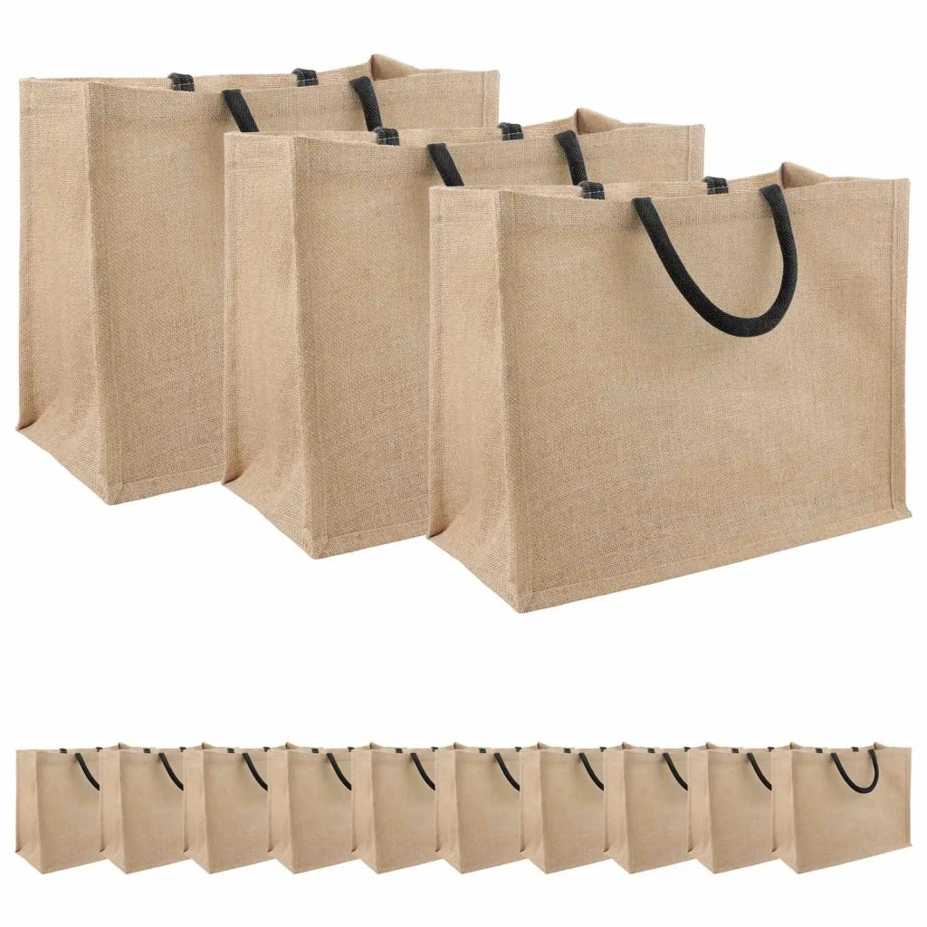 Borse in juta 50 Naturale e Nero 42 x 33 x 19 cm 42012283