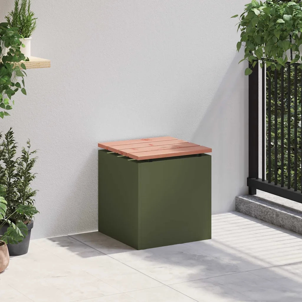 Panchina da giardino Oliver verde 40 x 40 x 43 cm Acciaio