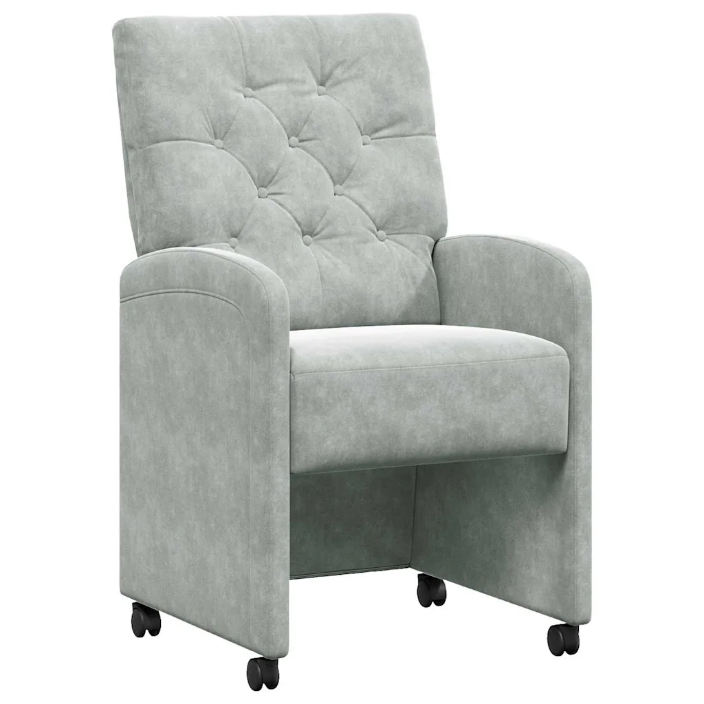 Sedie da Pranzo con Ruote 2 pcs Grigio chiaro 58 x 67 x 97 cm 42017866