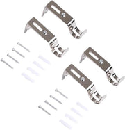 Set di sostegni per tende metalliche per tende da camera da letto e bagno (argento) - Set di 4 pezzi - Installazione facile