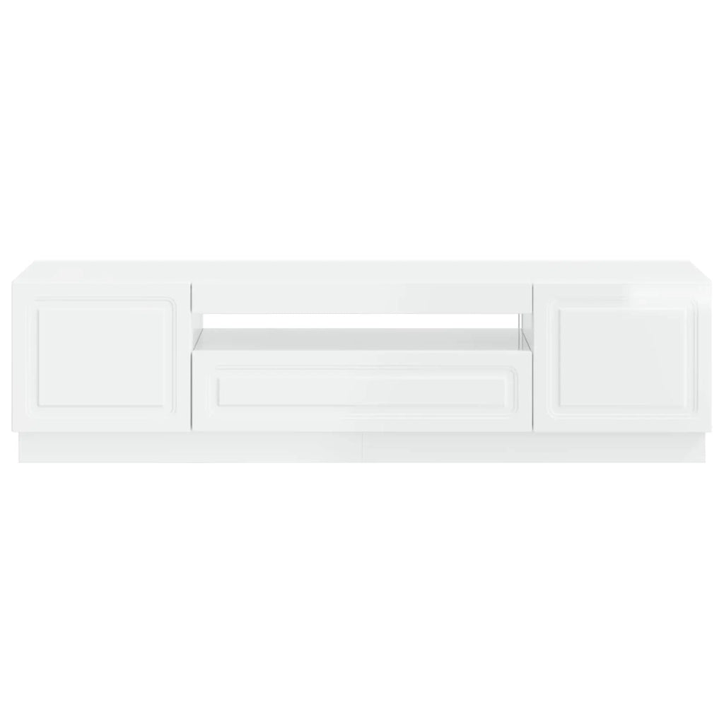 Mobile TV LED Bianco Lucido Legno ingegnerizzato 897789