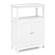 Mobiletto portaoggetti da pavimento per bagno 60 x 30 x 80 cm con ripiano regolabile design moderno MDF bianco 20_0010292