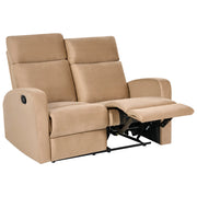 Divano 2 posti con schienale reclinabile manualmente in velluto marrone chiaro design moderno glamour soggiorno