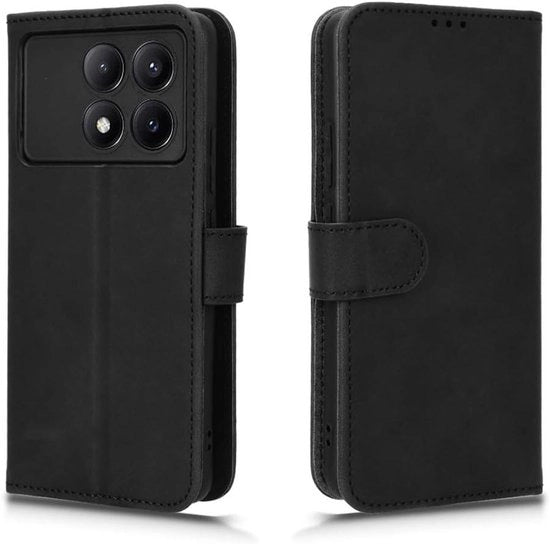 Portamonete in pelle con chiusura magnetica per Xiaomi Poco F6 Pro 5G - Custodia in pelle shock-resistente con standard
