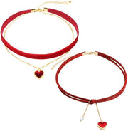 Catenella in acciaio 2 pezzi - Cinturino in pelle flessibile - Materiale duraturo resistente all'usura acciaio - Adatto per pelli sensibili - Ideale per feste/matrimoni - Collana per collo