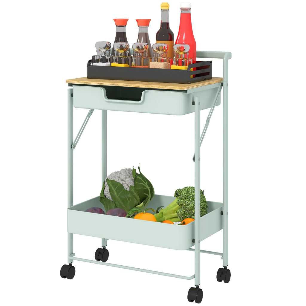 Carrello cassettiera con ruote ¨C zephmum ¨C verde chiaro 60x40x80