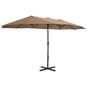Ombrellone da Esterni-Ombrello da giardino con Palo in Alluminio 460x270 cm Tortora