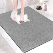 Mat di sicurezza antiscivolo con fori di drenaggio - Dimensioni extra grandi e sicure - Comfort soffice - Mat di massaggi in PVC con luffa - Evapora rapidamente - 80 x 100 cm