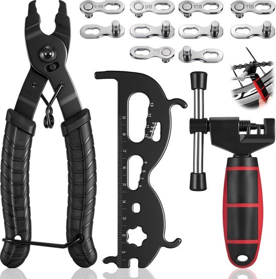Kit di riparazione per catena da bicicletta con attrezzi in acciaio inossidabile