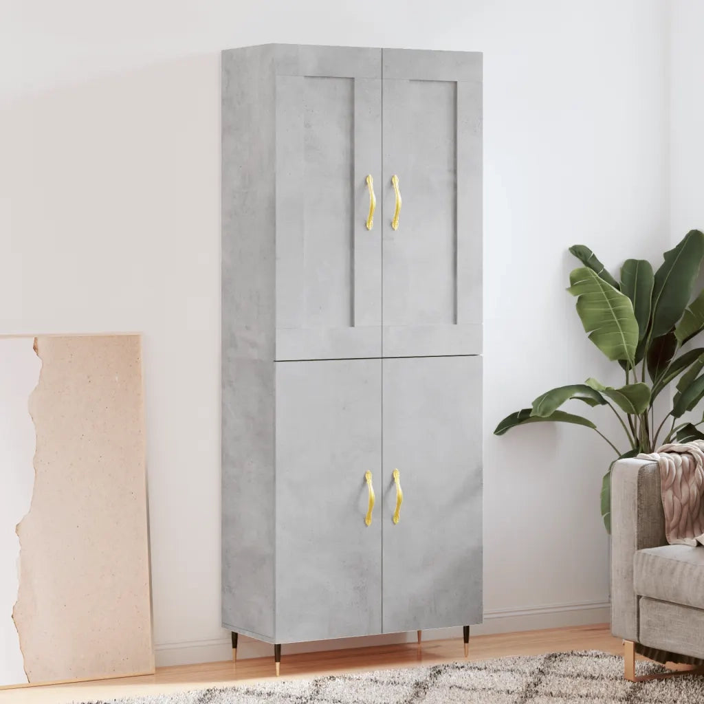 Credenza Grigio Cemento 69,5x34x180 cm in Legno Multistrato 3199541