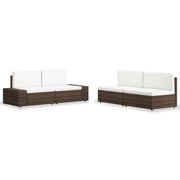 Set di mobili da giardino mobili da esterno set da 4 pezzi resina intrecciata marrone 02_0016278