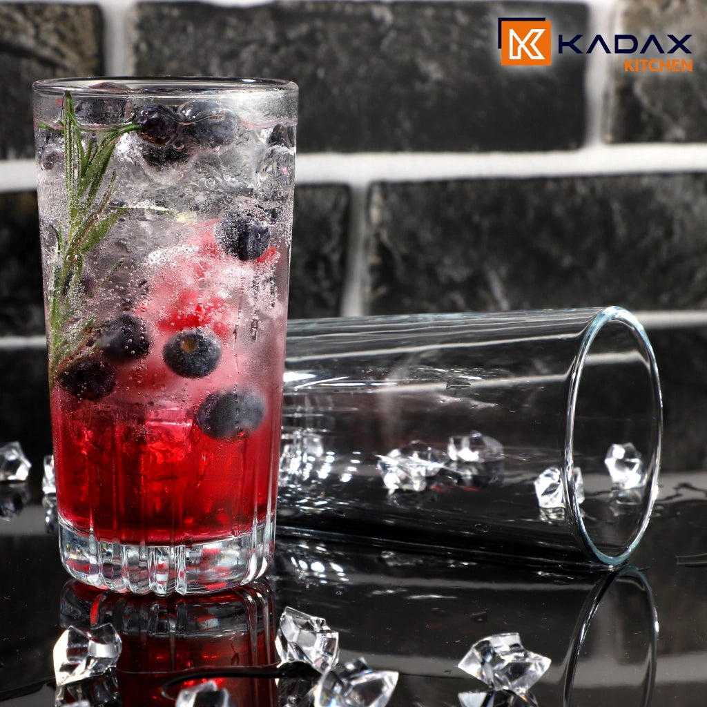 Bicchiere KADAX per bevande, succhi, acqua, Literatka, bicchiere alto, 345 ml