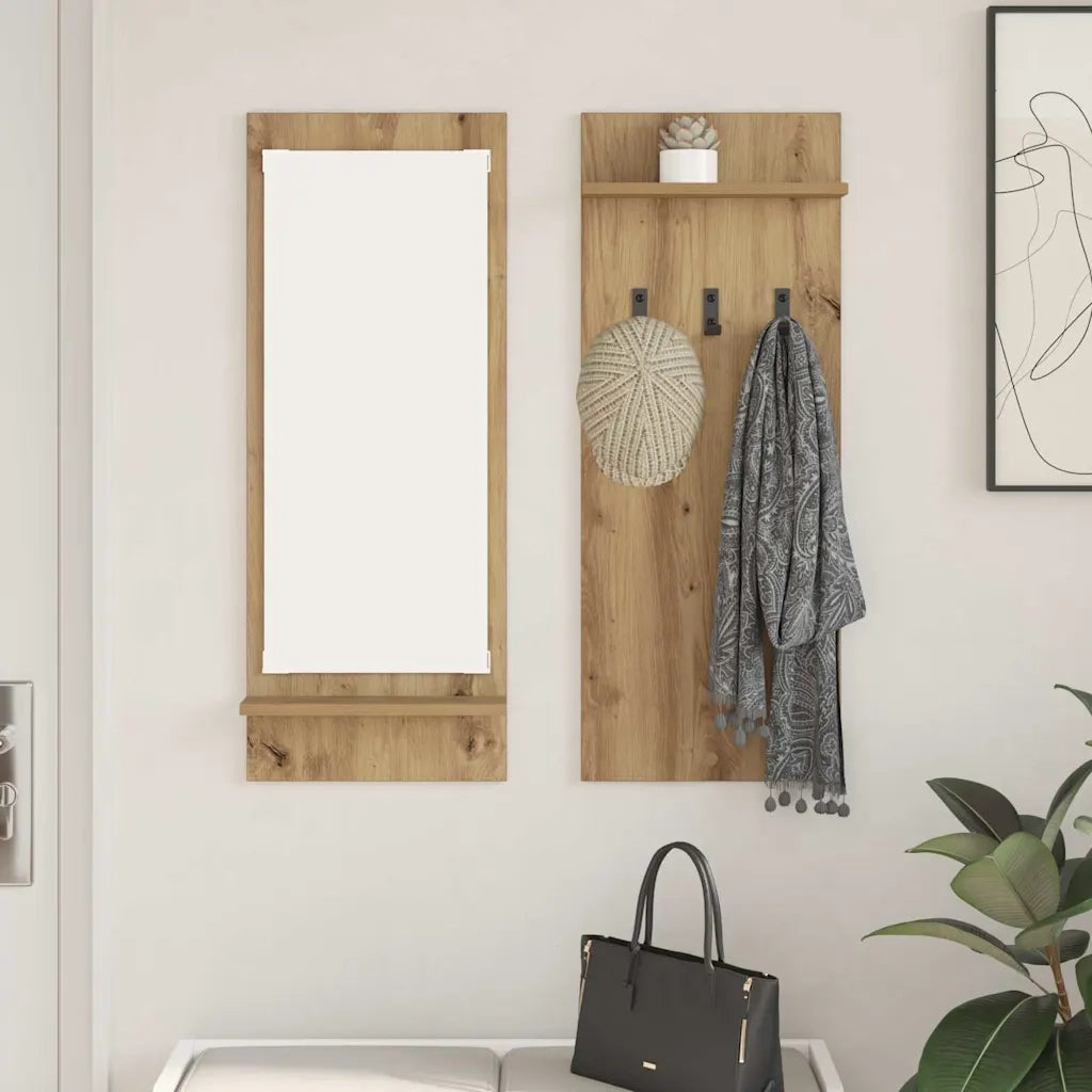 Appendiabiti a muro Rovere artigianale 70 x 10 x 90 cm 874530