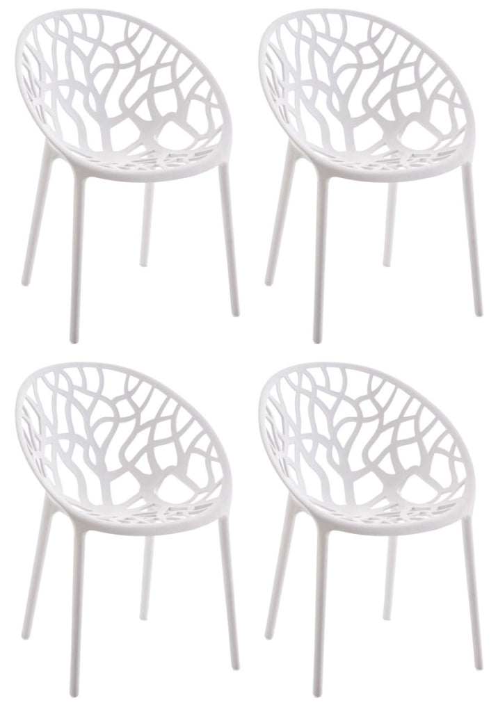 Set 4 sedie da giardino HOPE bianco